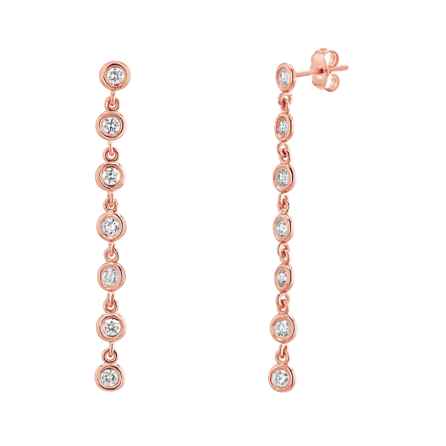 Diamond Bezel Chain Drop Earring