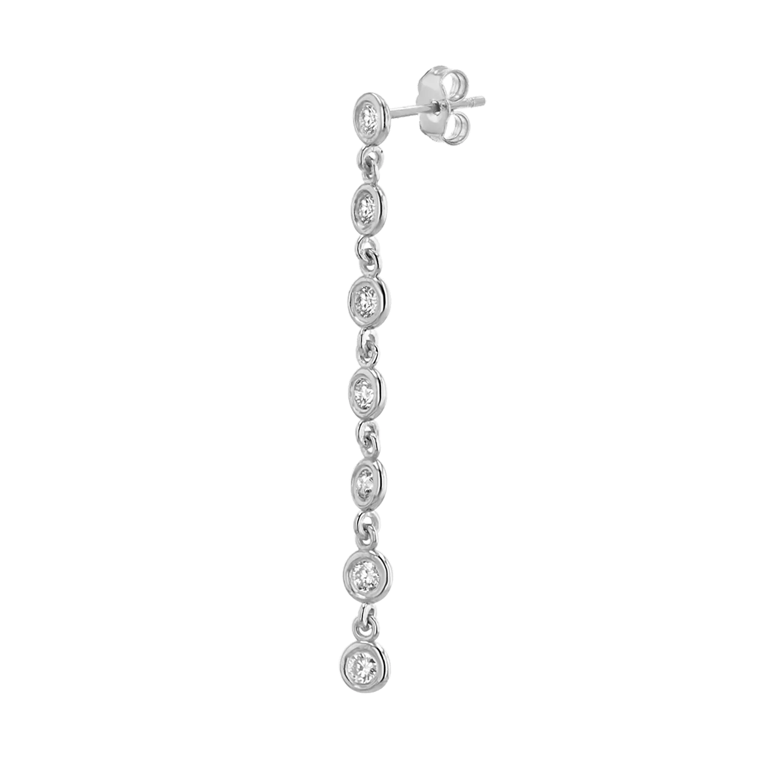 Diamond Bezel Chain Drop Earring