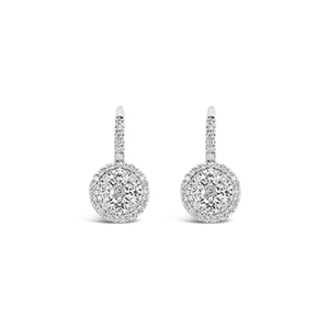 Diamond Cluster Dangle Earrings