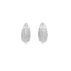 White Gold Diamond Drop Stud Earrings - Model E008