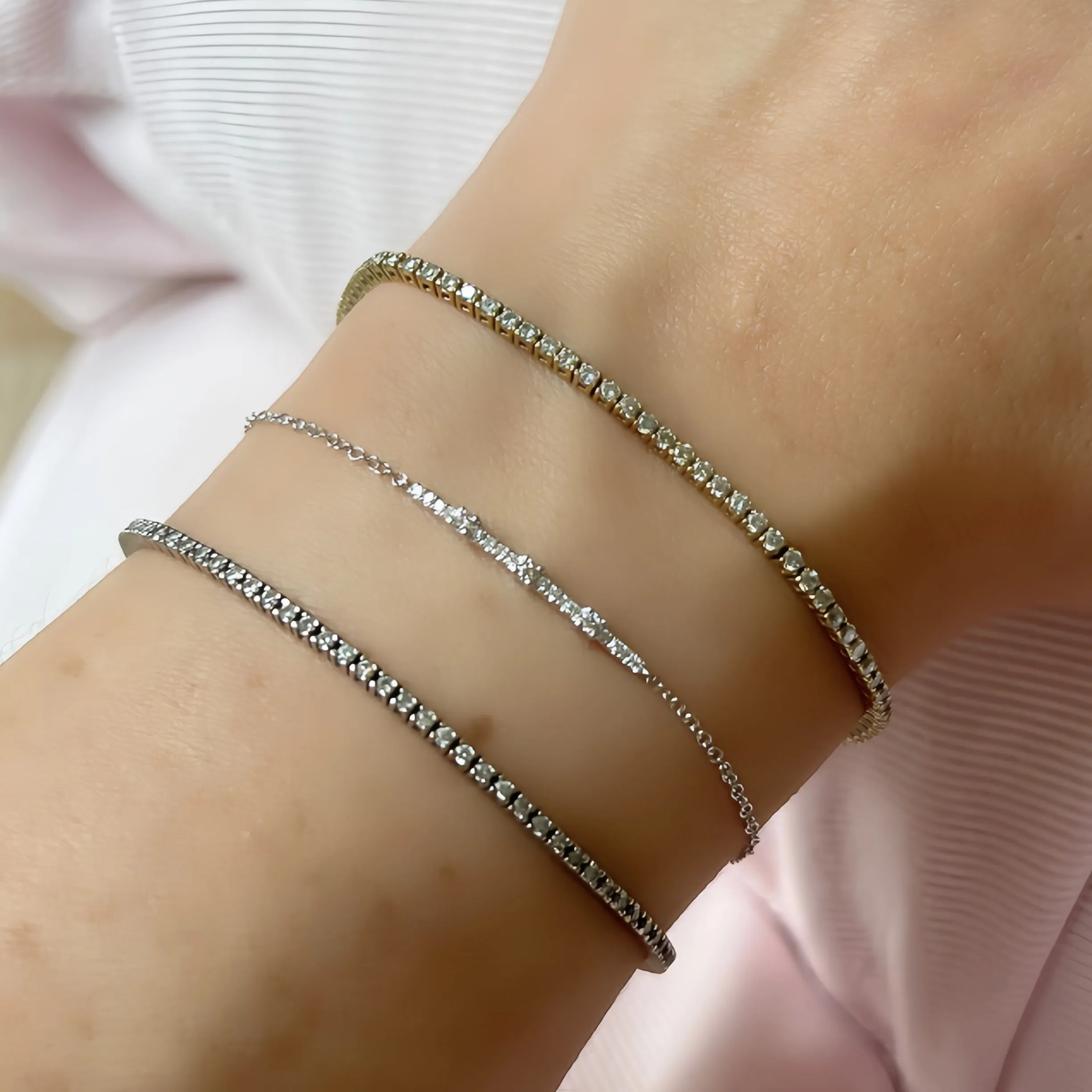 Diamond / Gemstone Line Chain Bracelet