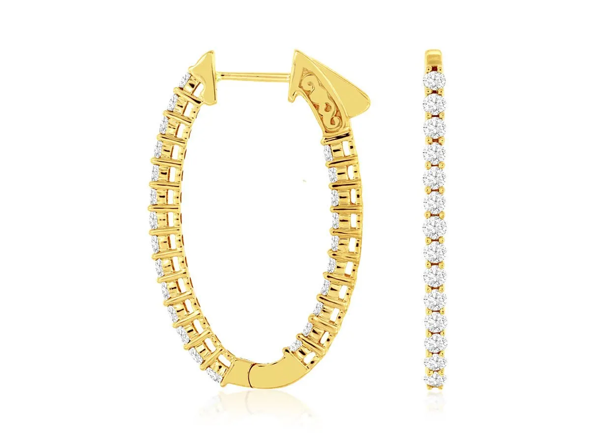 Diamond Inside - Out Hoop Earrings