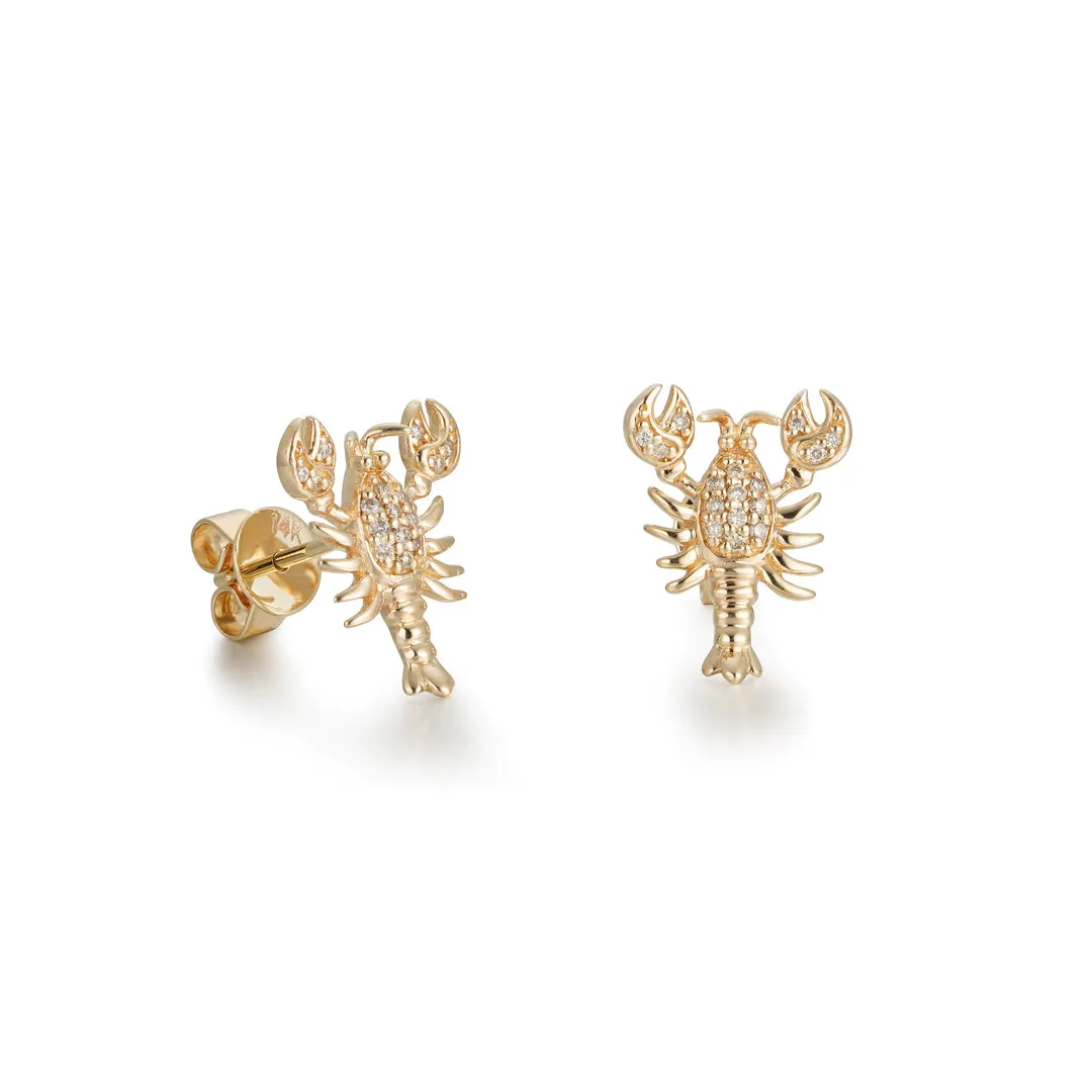 Diamond Lobster Earrings