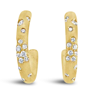Diamond "J" Hoop Earrings