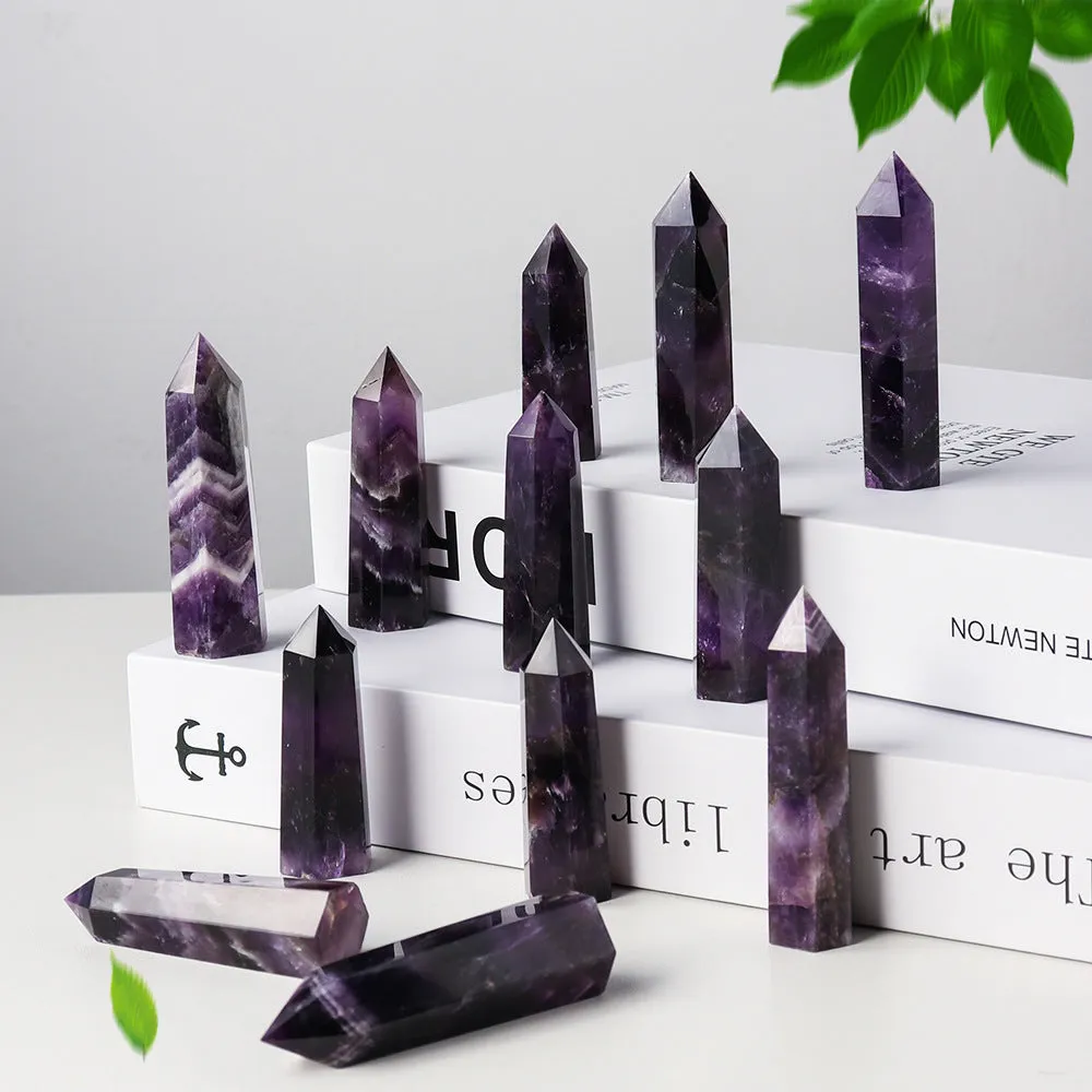 Dream Amethyst Single Tip Crystal Column Hexagon Prism Natural Amethyst