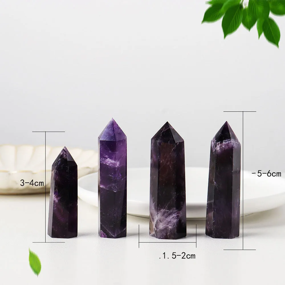 Dream Amethyst Single Tip Crystal Column Hexagon Prism Natural Amethyst