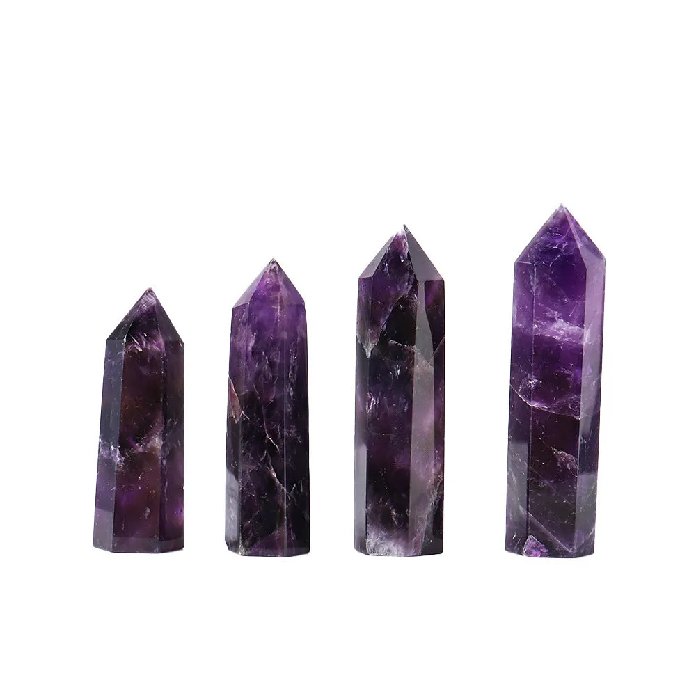 Dream Amethyst Single Tip Crystal Column Hexagon Prism Natural Amethyst