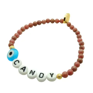 Eye Candy Alphabet Charm Gemstone Bead Bracelet