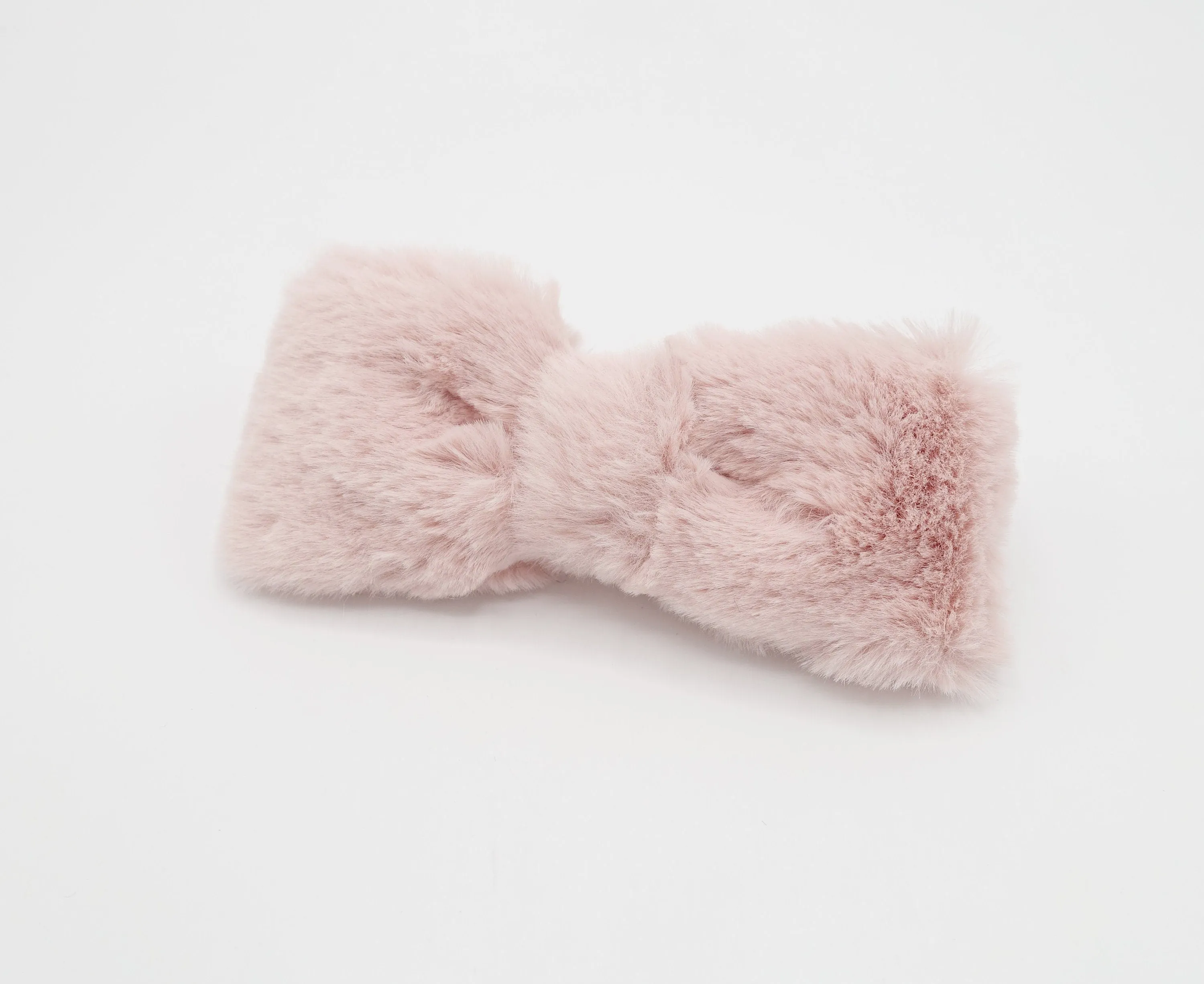 fabric fur hair bow soft Winter hair accessory for women