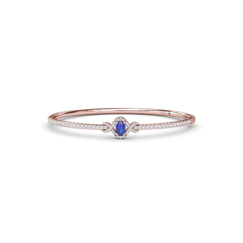 Fana Love Knot Sapphire and Diamond Bangle Bracelet