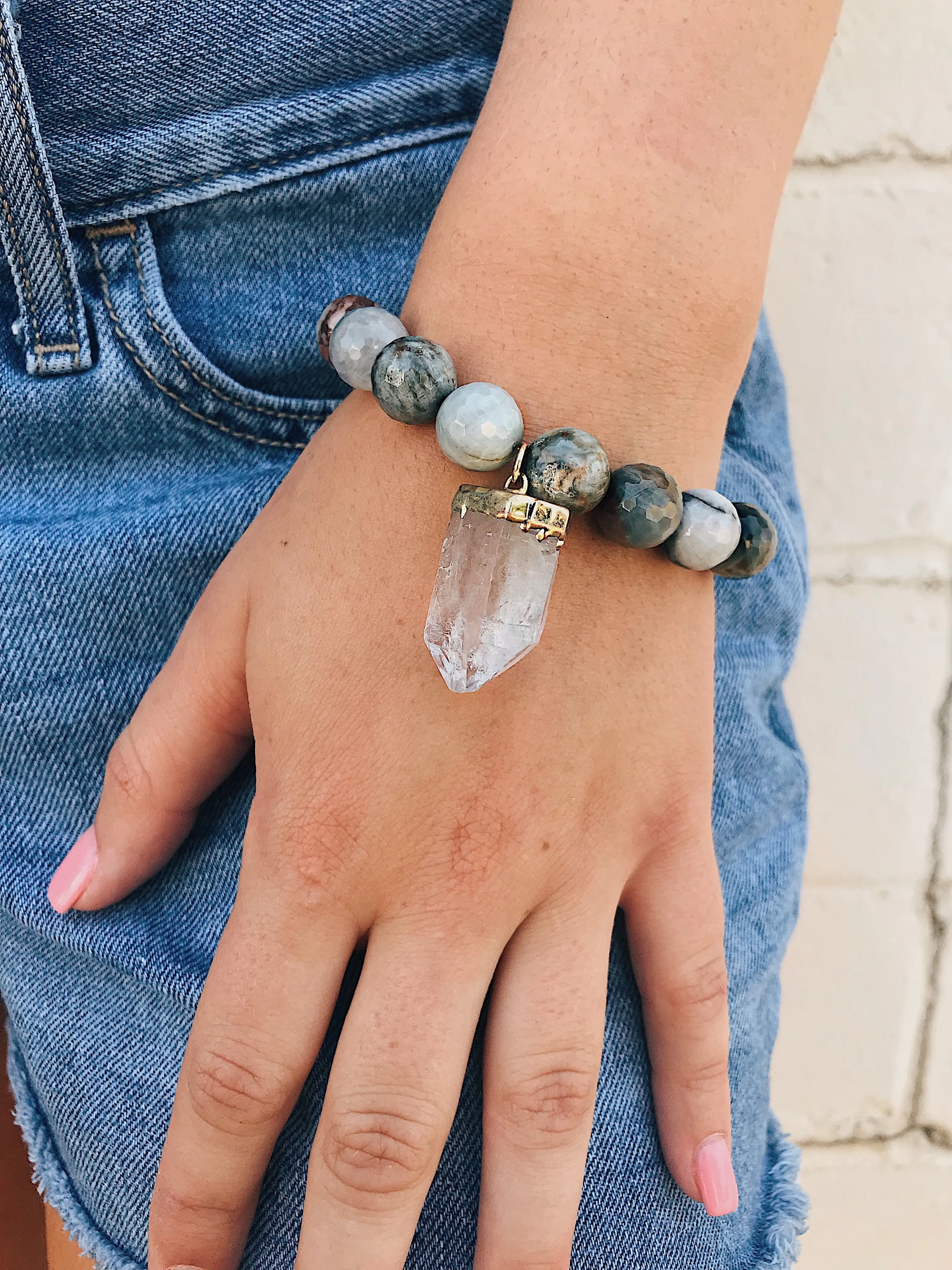 Fancy Jasper Bracelet // Gemstone Charm