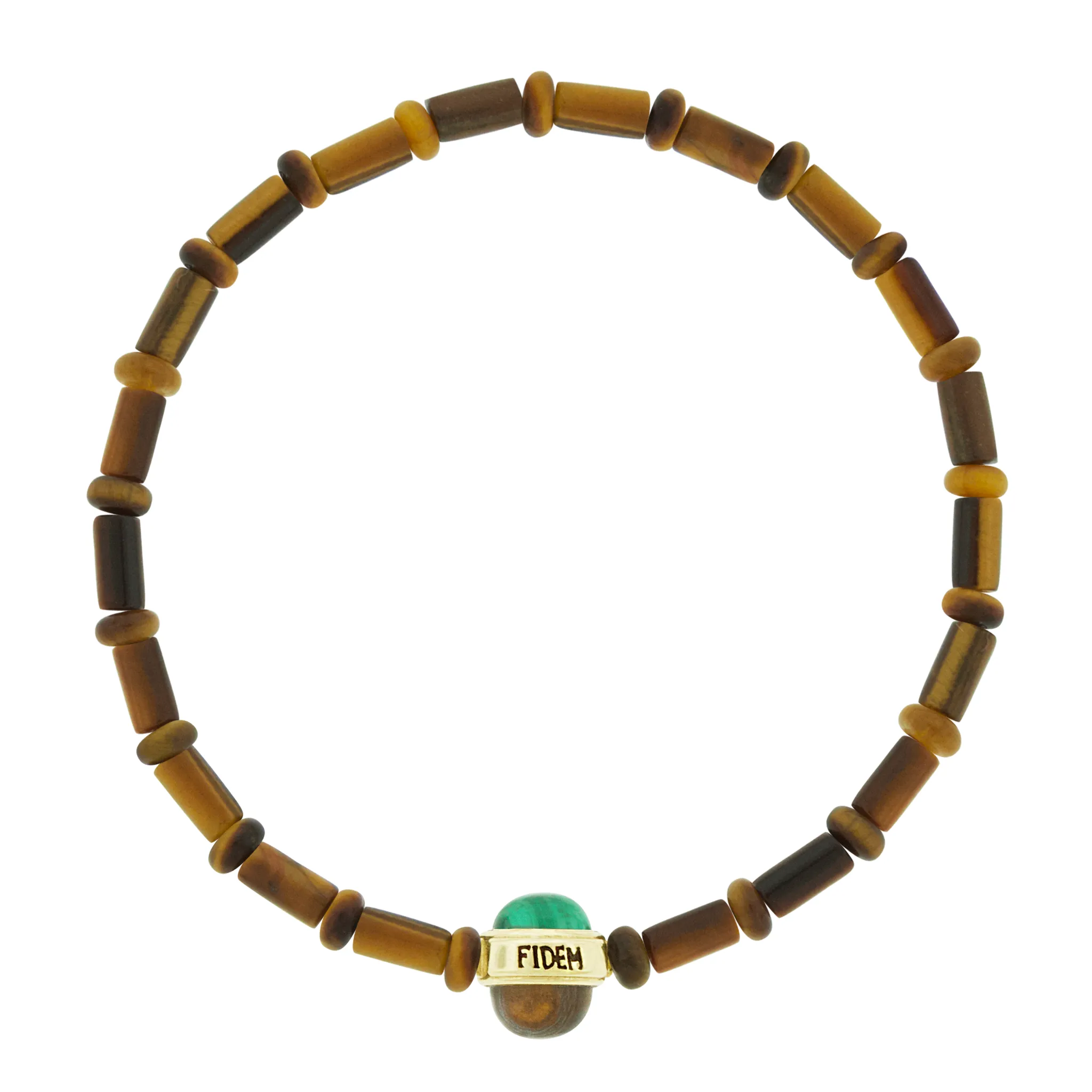 FIDEM Cabochon Bead on Tiger's Eye Bead Bracelet