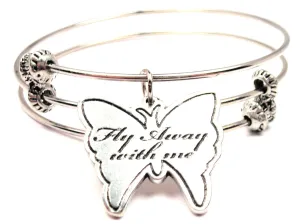 Fly Away with Me Triple Style Expandable Bangle Bracelet