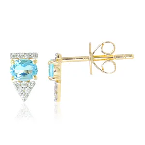 Gemstone 14K Arrow Stud