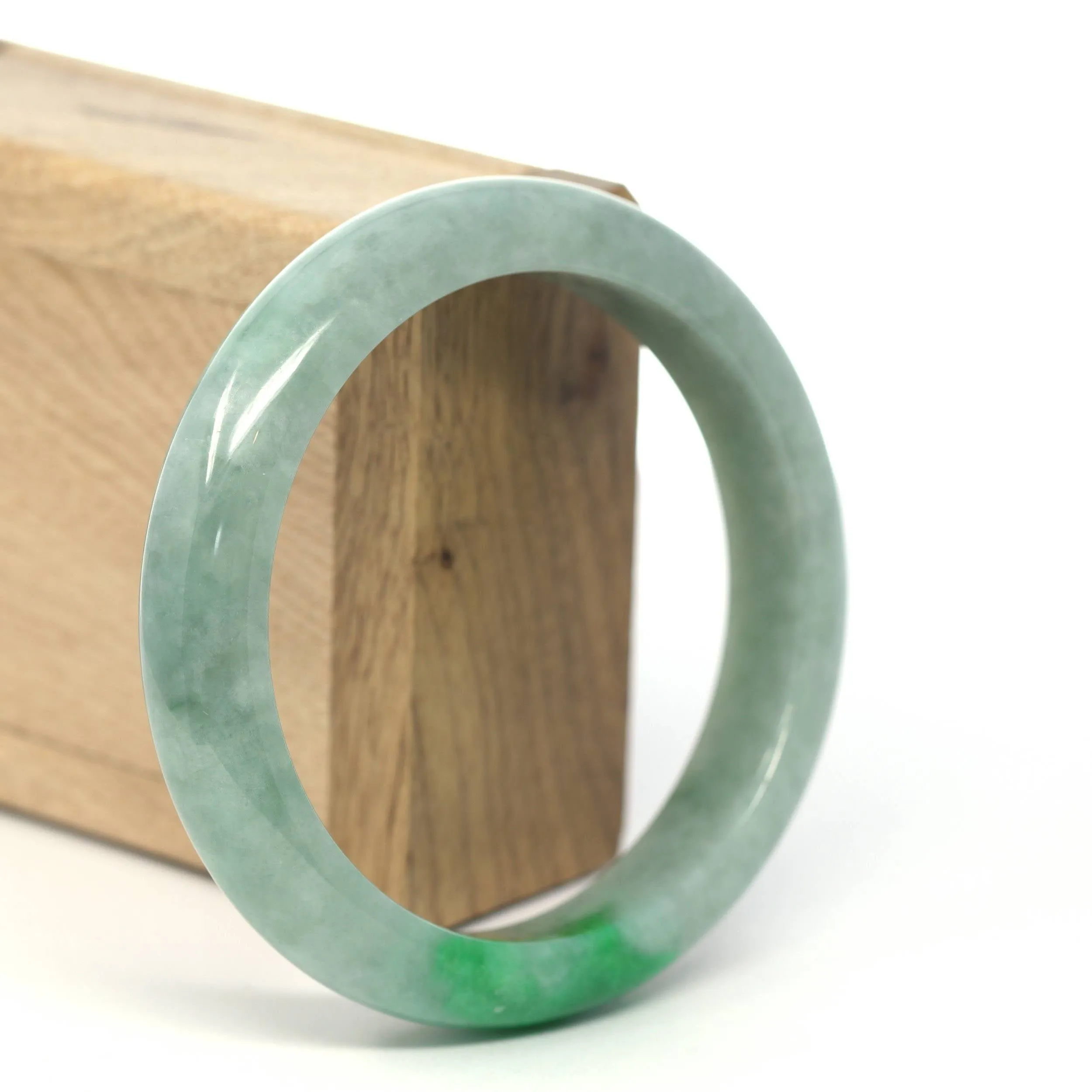 Genuine Burmese Forest Green Jadeite Jade Bangle Bracelet (60.57 mm) #232