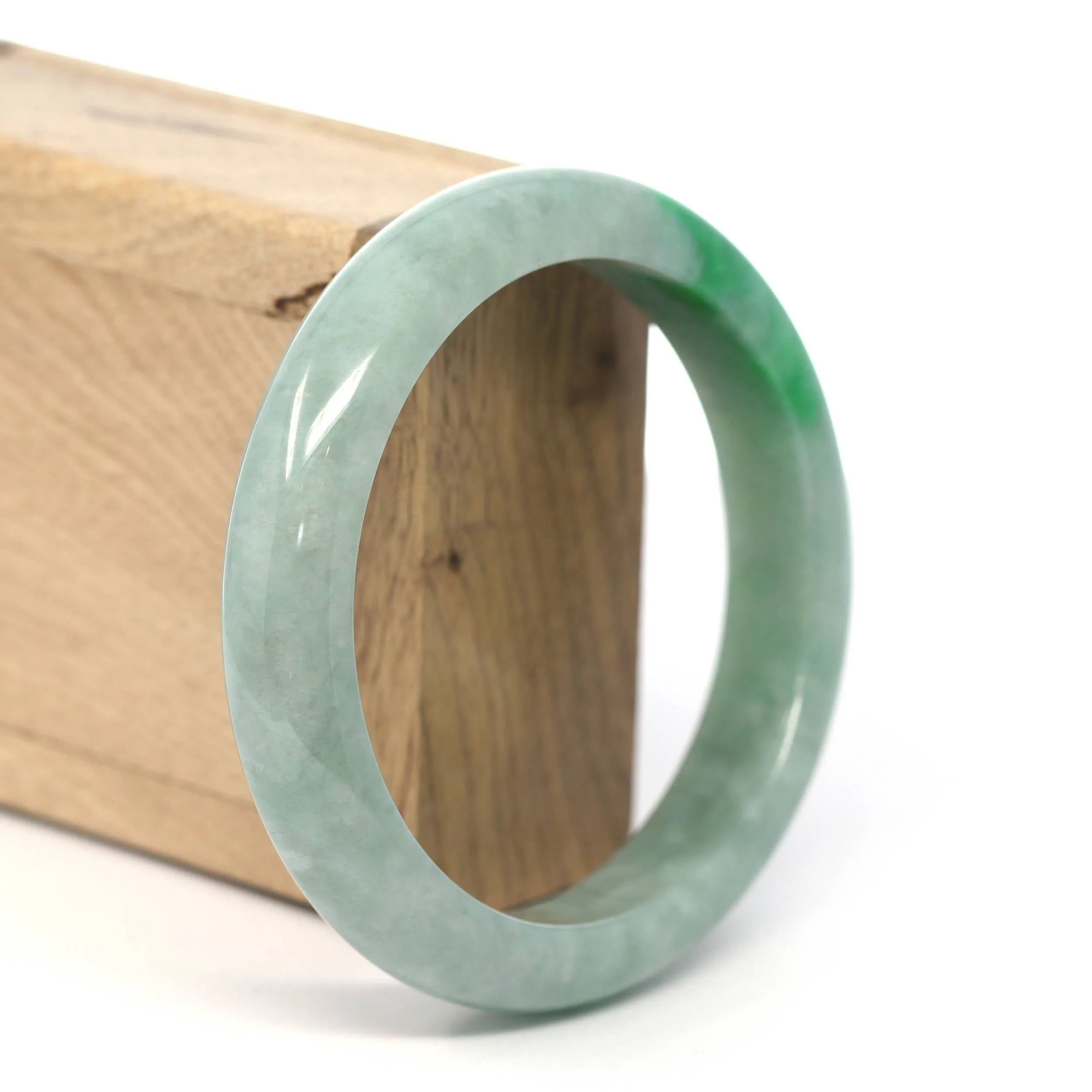 Genuine Burmese Forest Green Jadeite Jade Bangle Bracelet (60.57 mm) #232