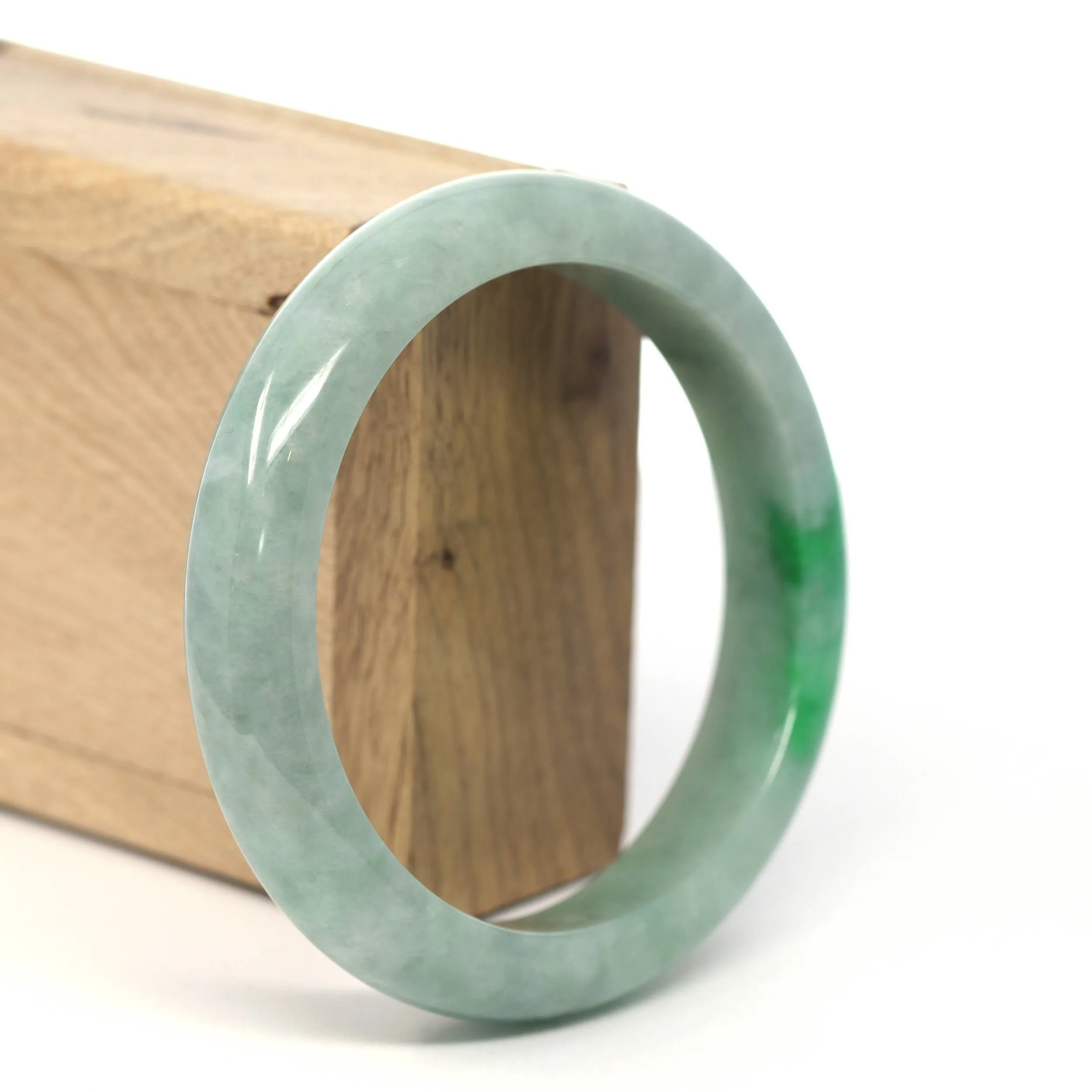 Genuine Burmese Forest Green Jadeite Jade Bangle Bracelet (60.57 mm) #232