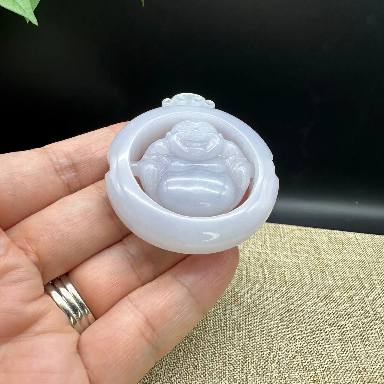 Genuine Burmese Jadeite Jade Happy Buddha Pendant