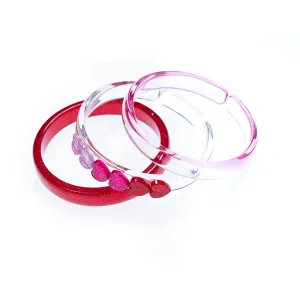 Girls Bangles | Valentines - Centipede Heart Red Pink Mix | Lilies and Roses NY