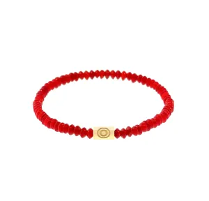 Gold Evil Eye On Gemstone Beaded Bracelet