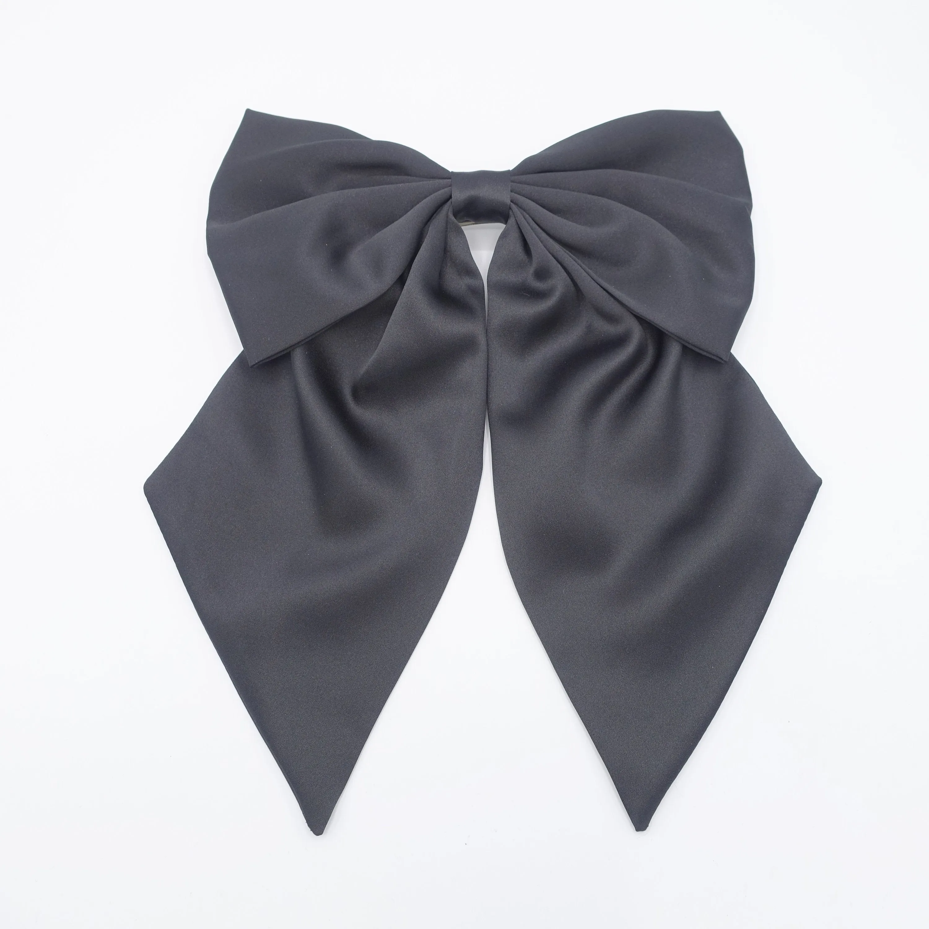 grand satin hair bow edge tail hair accessory for women