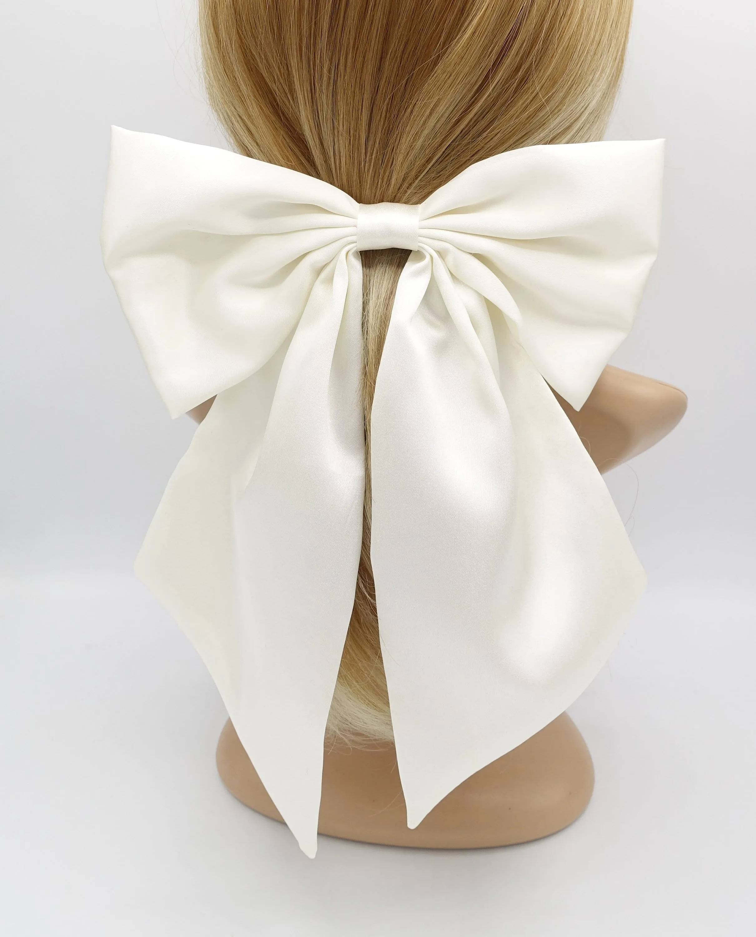 grand satin hair bow edge tail hair accessory for women