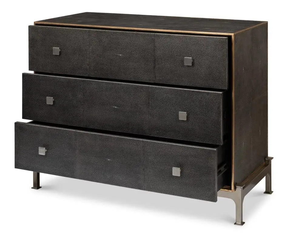 Grey Shagreen Leather Dresser