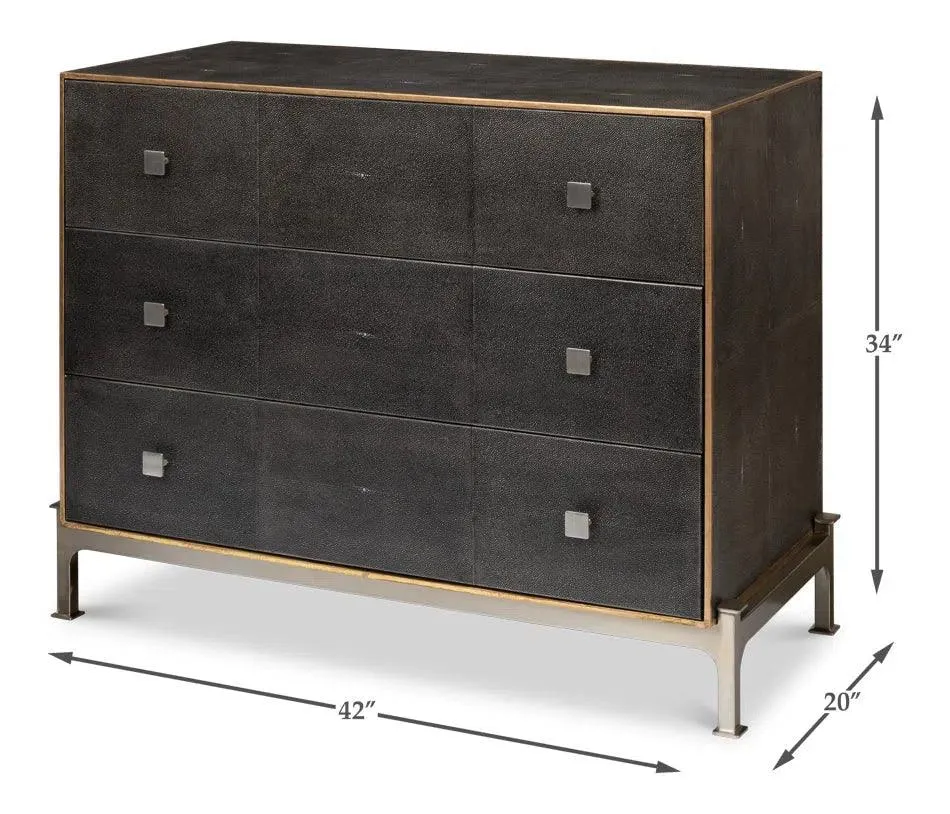 Grey Shagreen Leather Dresser