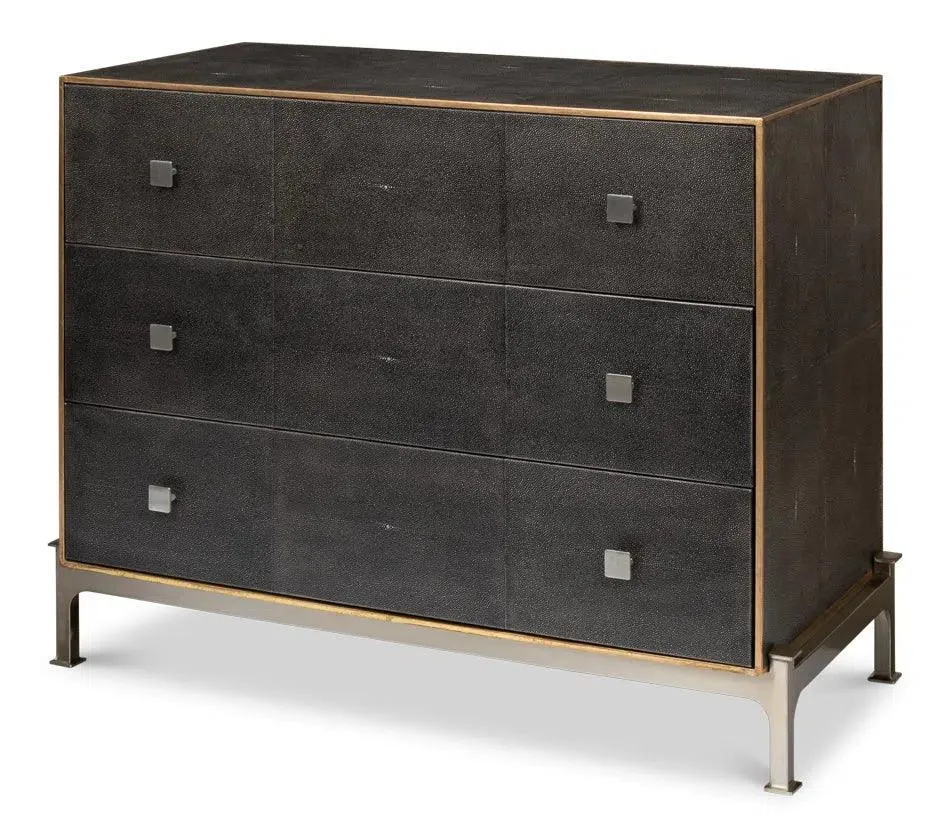 Grey Shagreen Leather Dresser