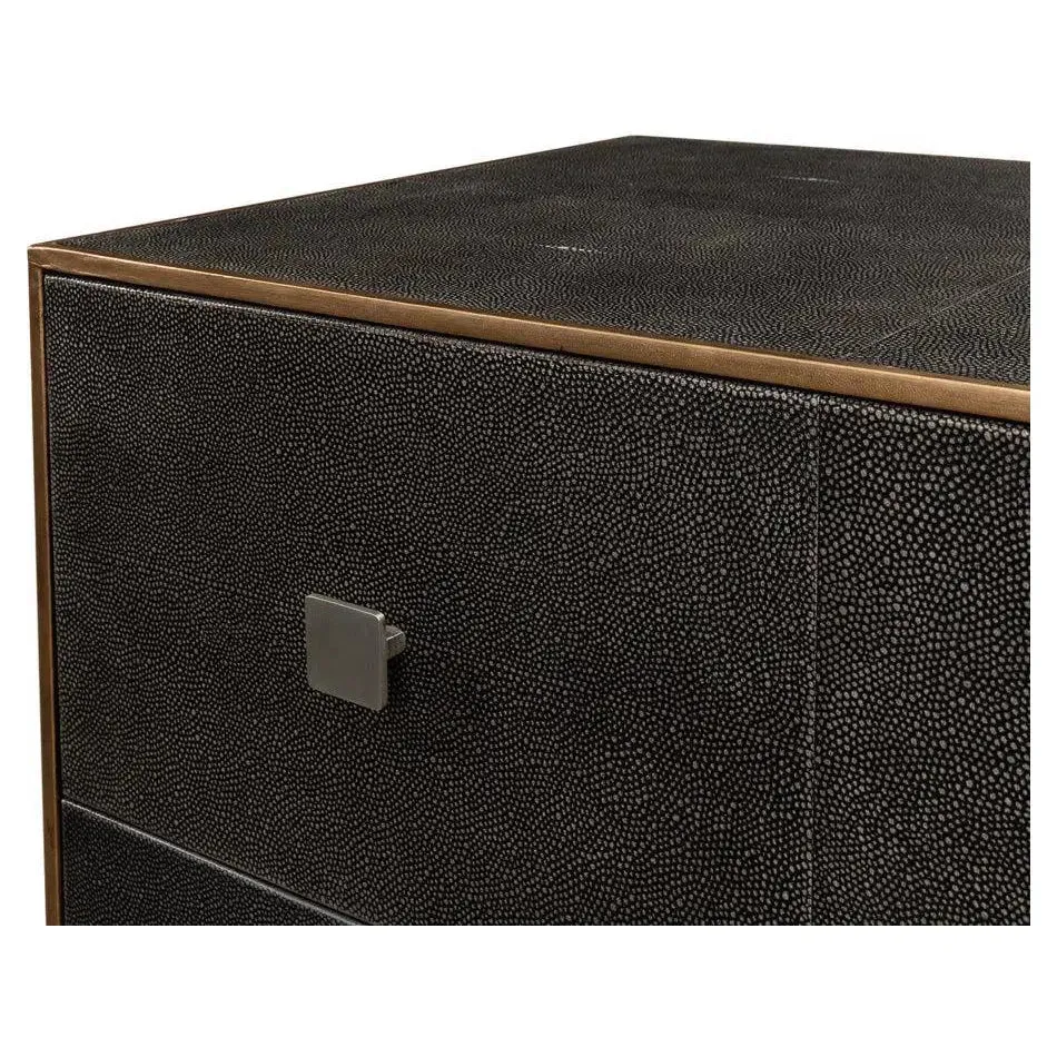 Grey Shagreen Leather Dresser