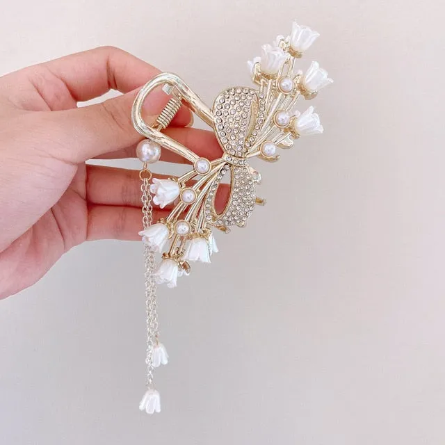 Hair Clip Women Fashion Pearl Tassel Clip Hairpin Hair Accessories