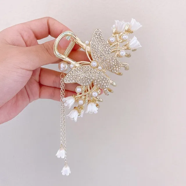 Hair Clip Women Fashion Pearl Tassel Clip Hairpin Hair Accessories