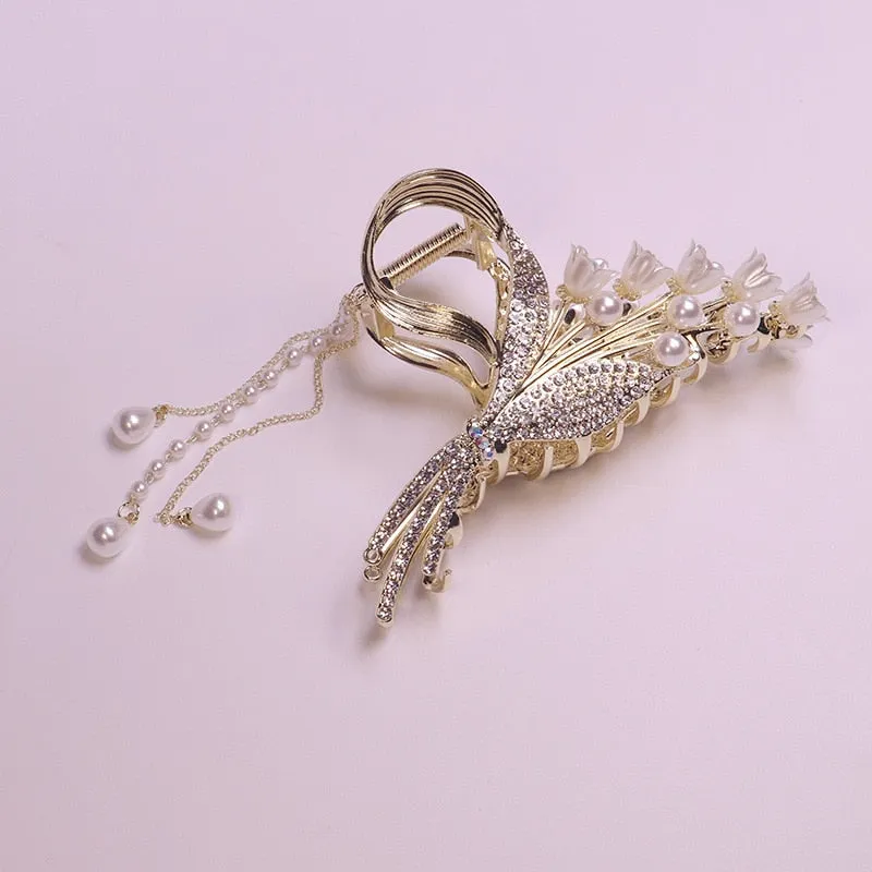 Hair Clip Women Fashion Pearl Tassel Clip Hairpin Hair Accessories