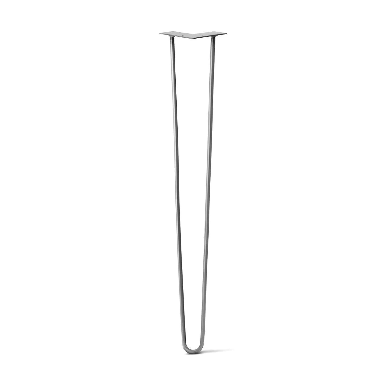 Hairpin Leg (Sold Separately), 2-Rod Design - Raw Steel