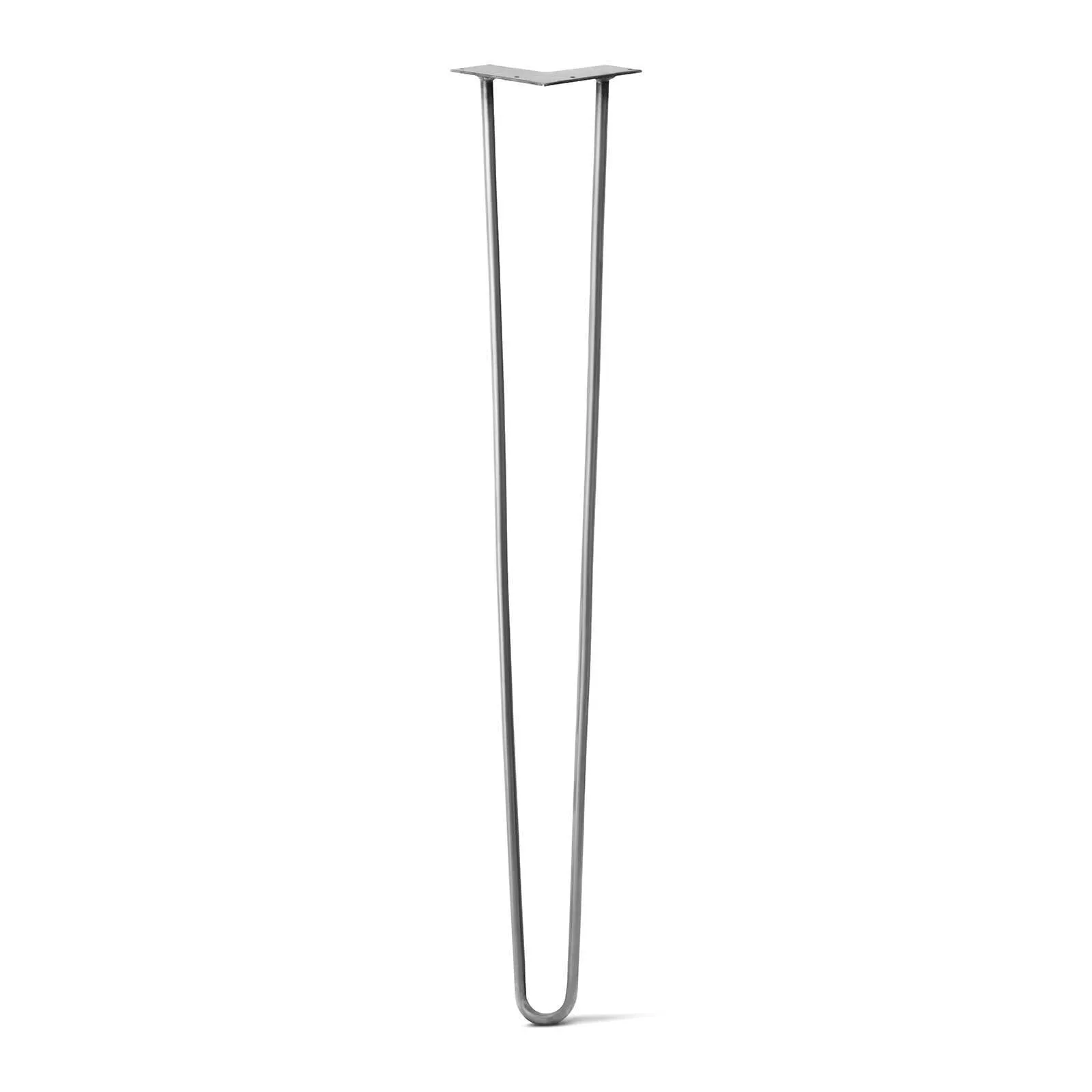 Hairpin Leg (Sold Separately), 2-Rod Design - Raw Steel