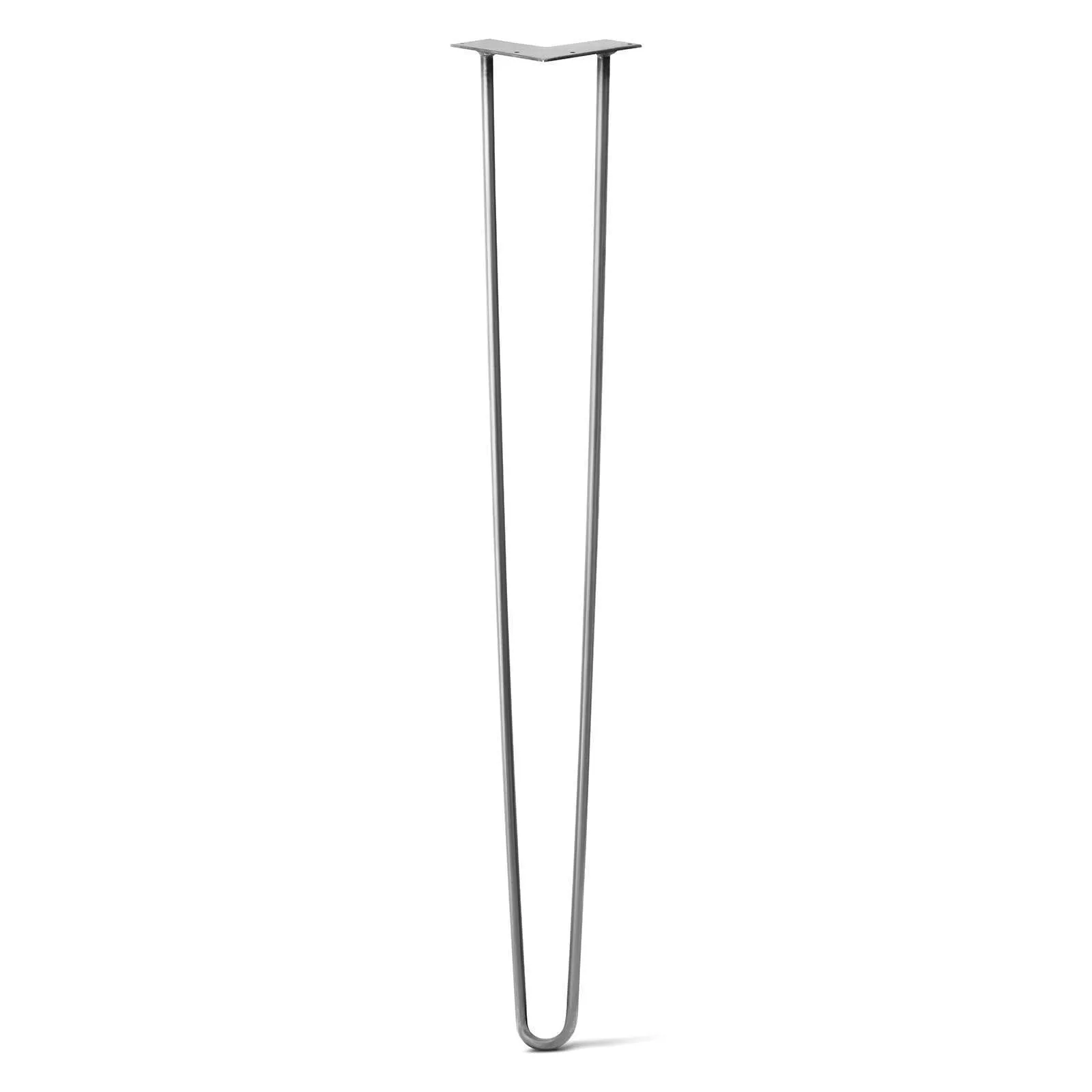 Hairpin Leg (Sold Separately), 2-Rod Design - Raw Steel