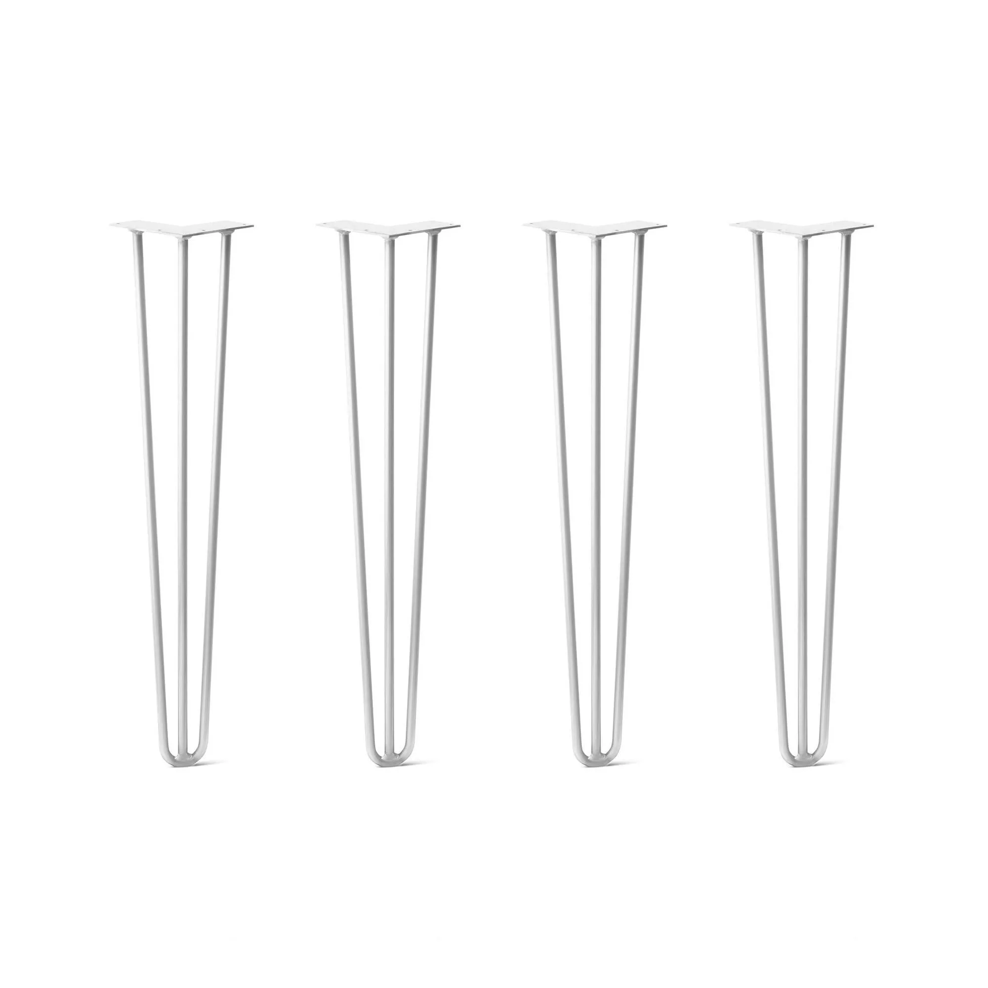 Hairpin Legs Set of 4, 3-Rod Design - White Powder Coated Finish