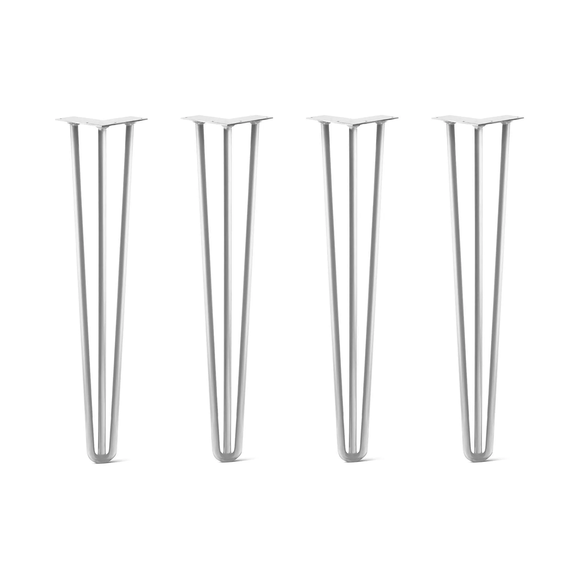 Hairpin Legs Set of 4, 3-Rod Design - White Powder Coated Finish