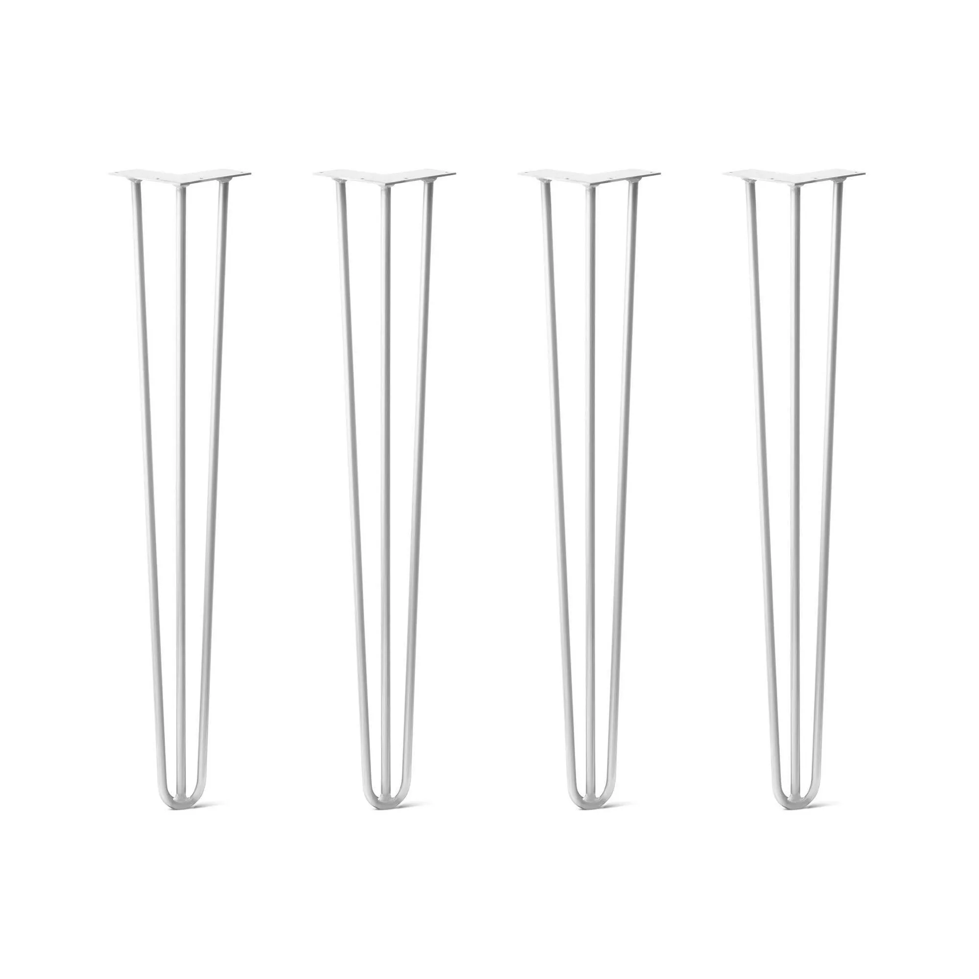 Hairpin Legs Set of 4, 3-Rod Design - White Powder Coated Finish