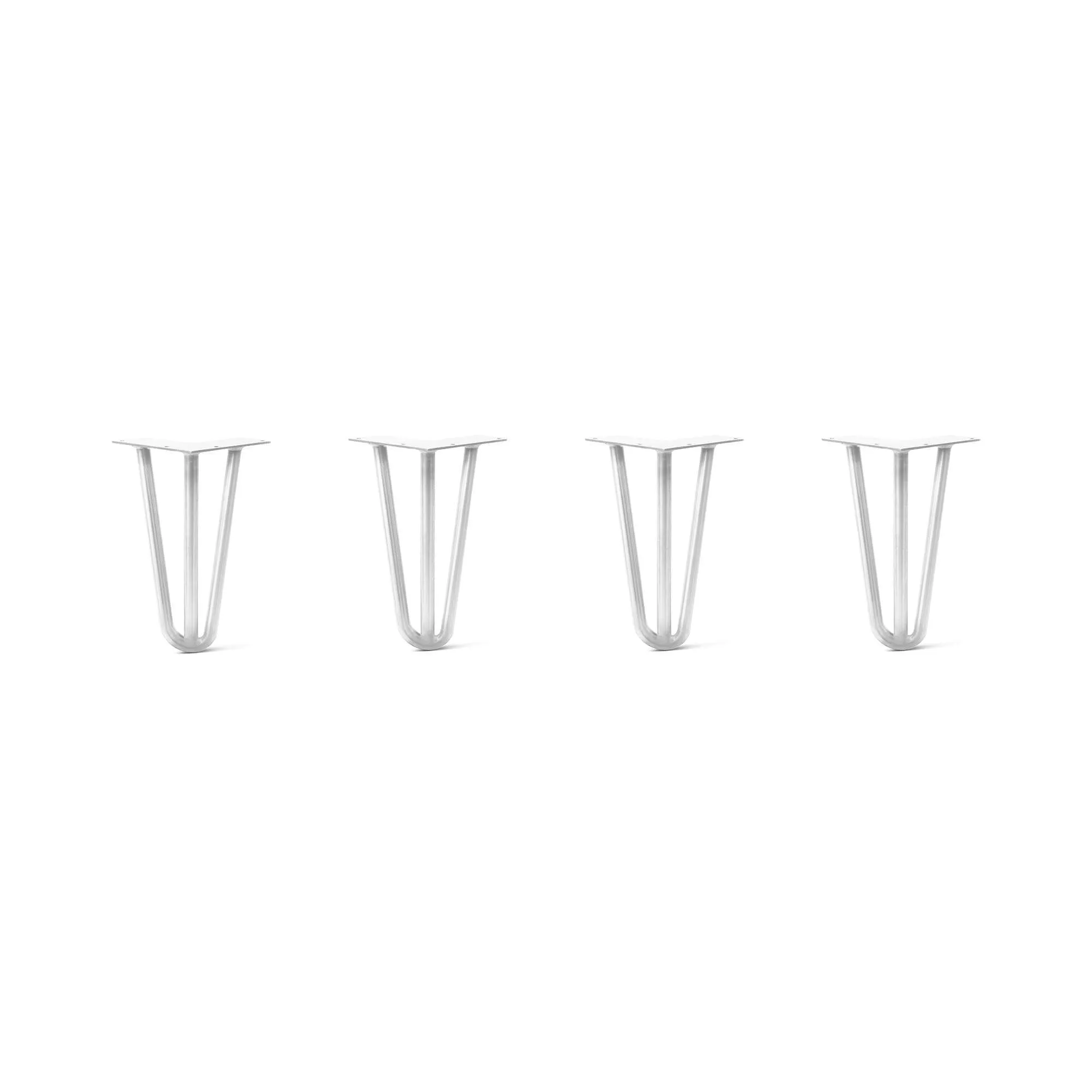 Hairpin Legs Set of 4, 3-Rod Design - White Powder Coated Finish