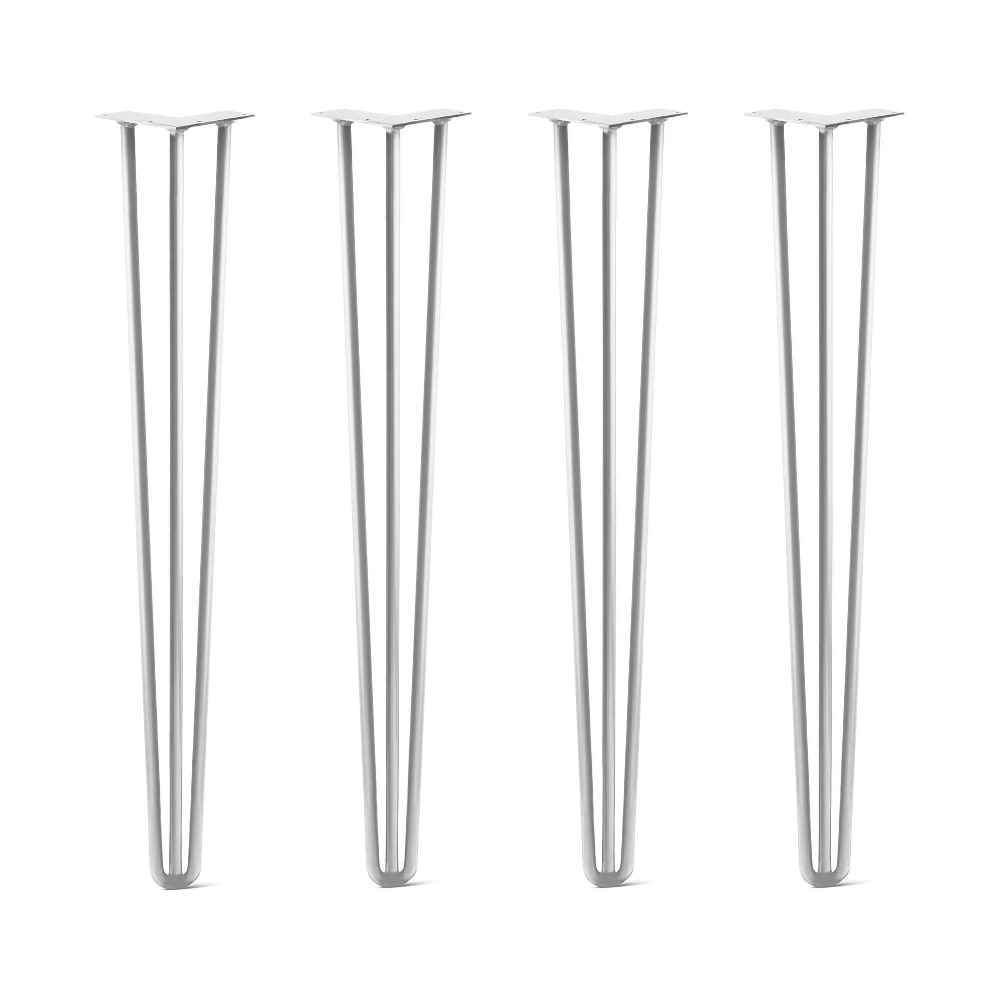 Hairpin Legs Set of 4, 3-Rod Design - White Powder Coated Finish