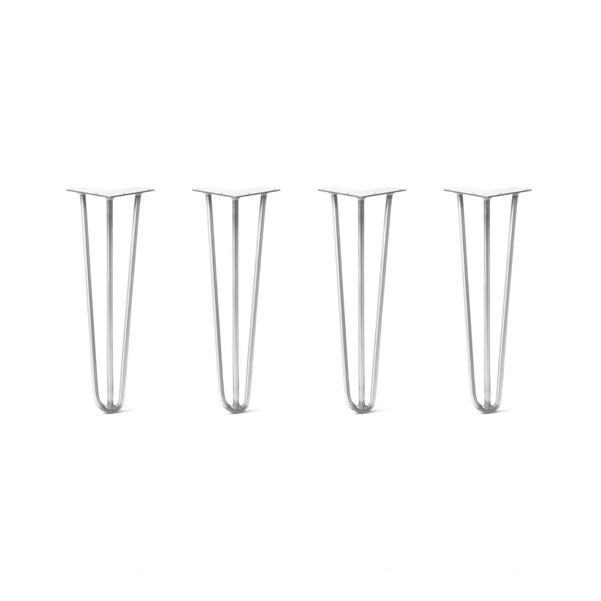 Hairpin Legs Set of 4, 3-Rod Design - White Powder Coated Finish