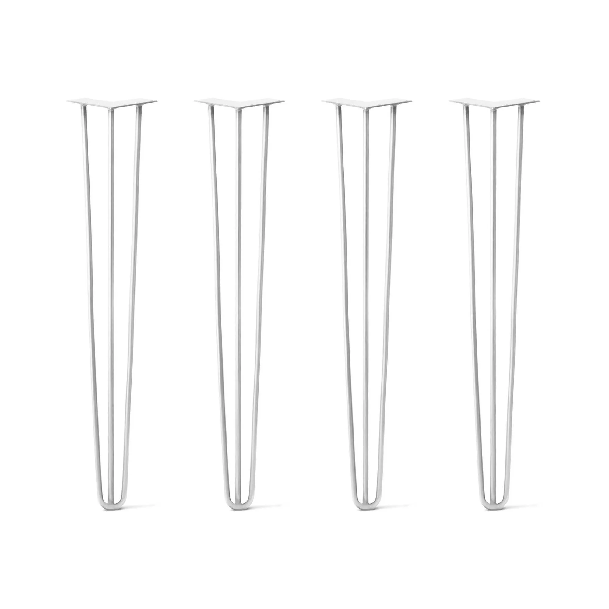 Hairpin Legs Set of 4, 3-Rod Design - White Powder Coated Finish