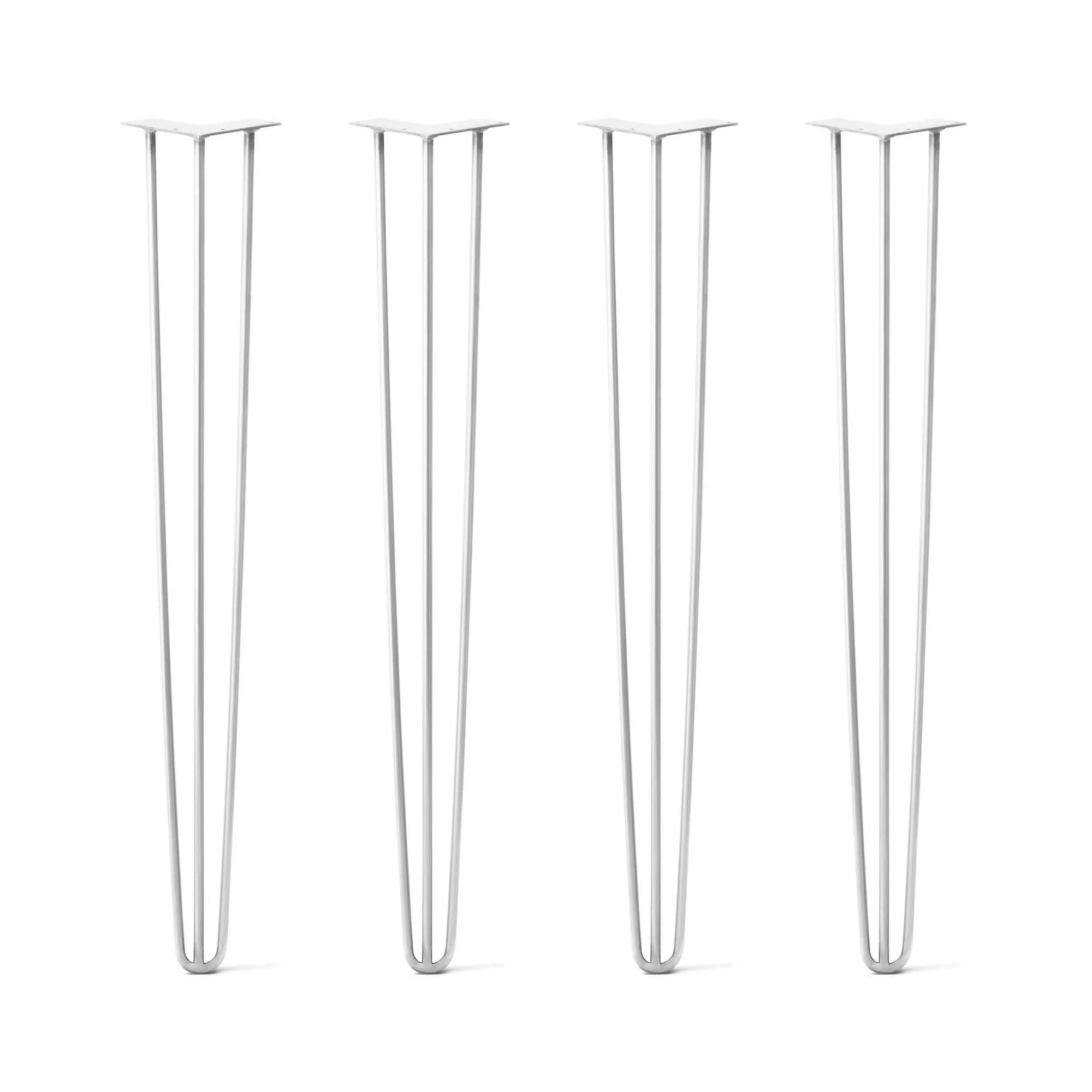 Hairpin Legs Set of 4, 3-Rod Design - White Powder Coated Finish