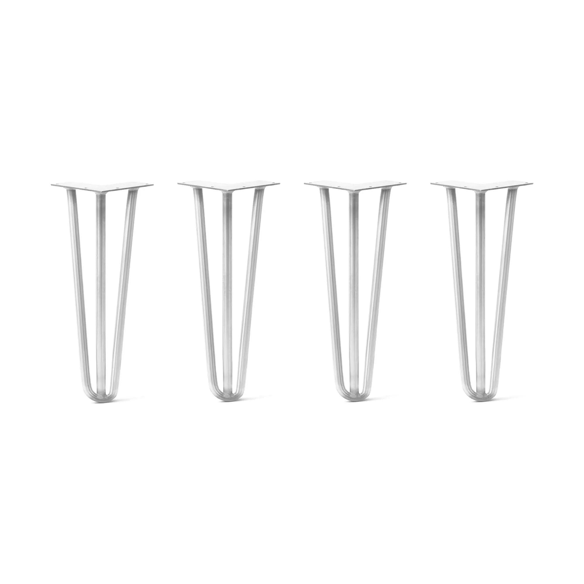 Hairpin Legs Set of 4, 3-Rod Design - White Powder Coated Finish