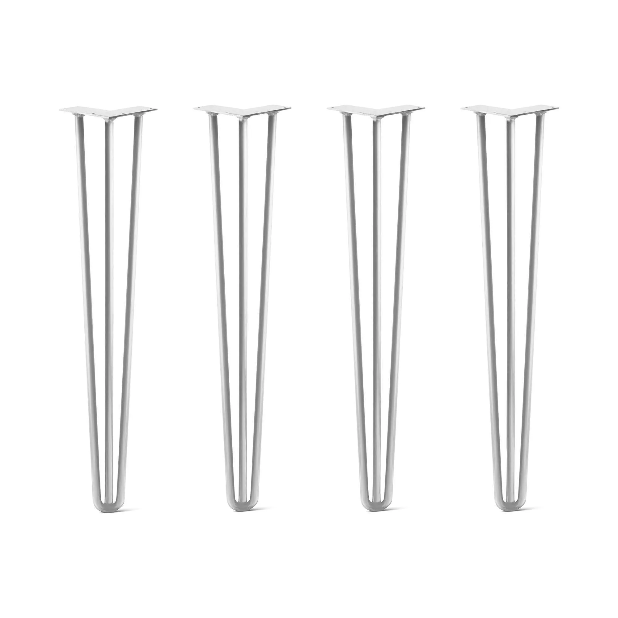 Hairpin Legs Set of 4, 3-Rod Design - White Powder Coated Finish