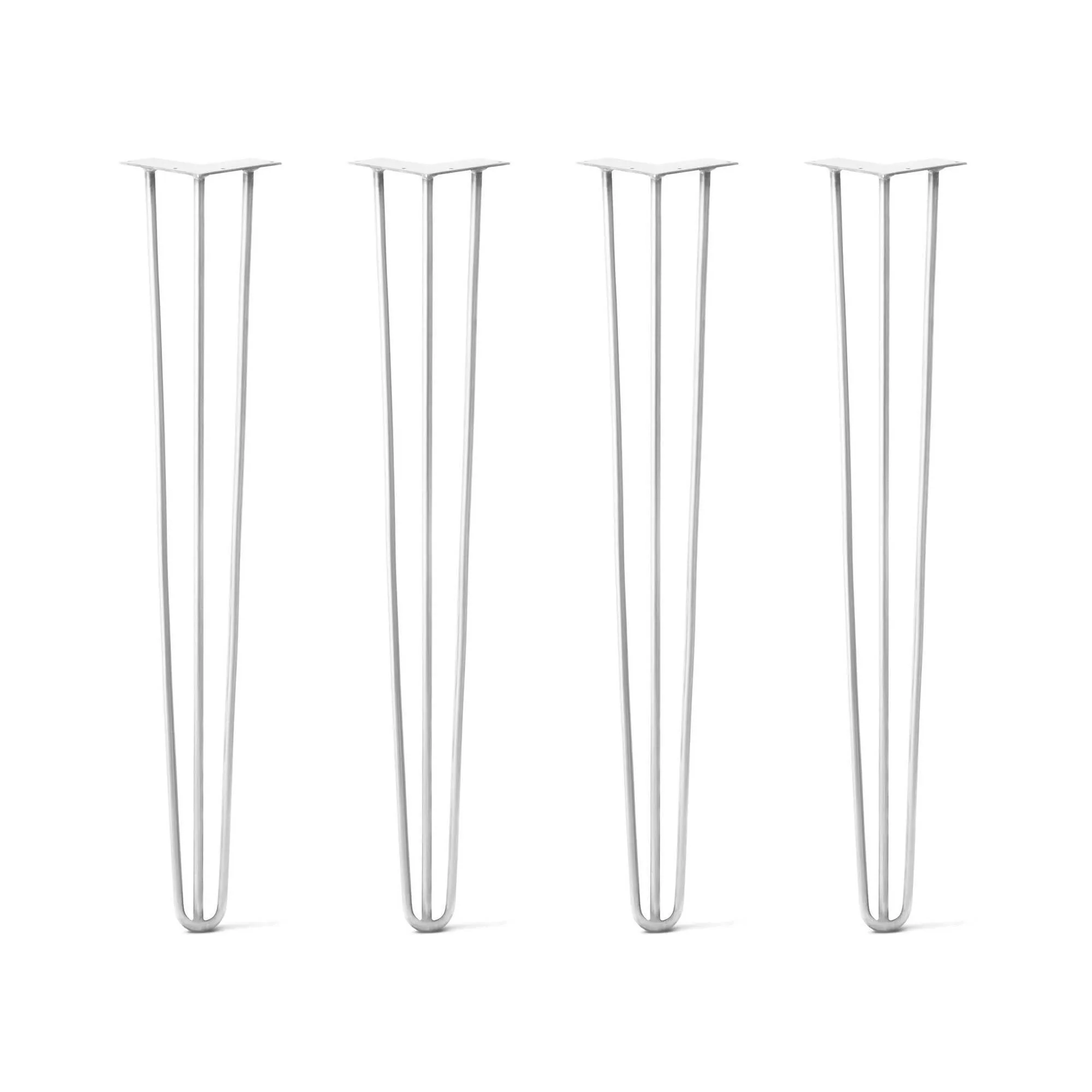 Hairpin Legs Set of 4, 3-Rod Design - White Powder Coated Finish