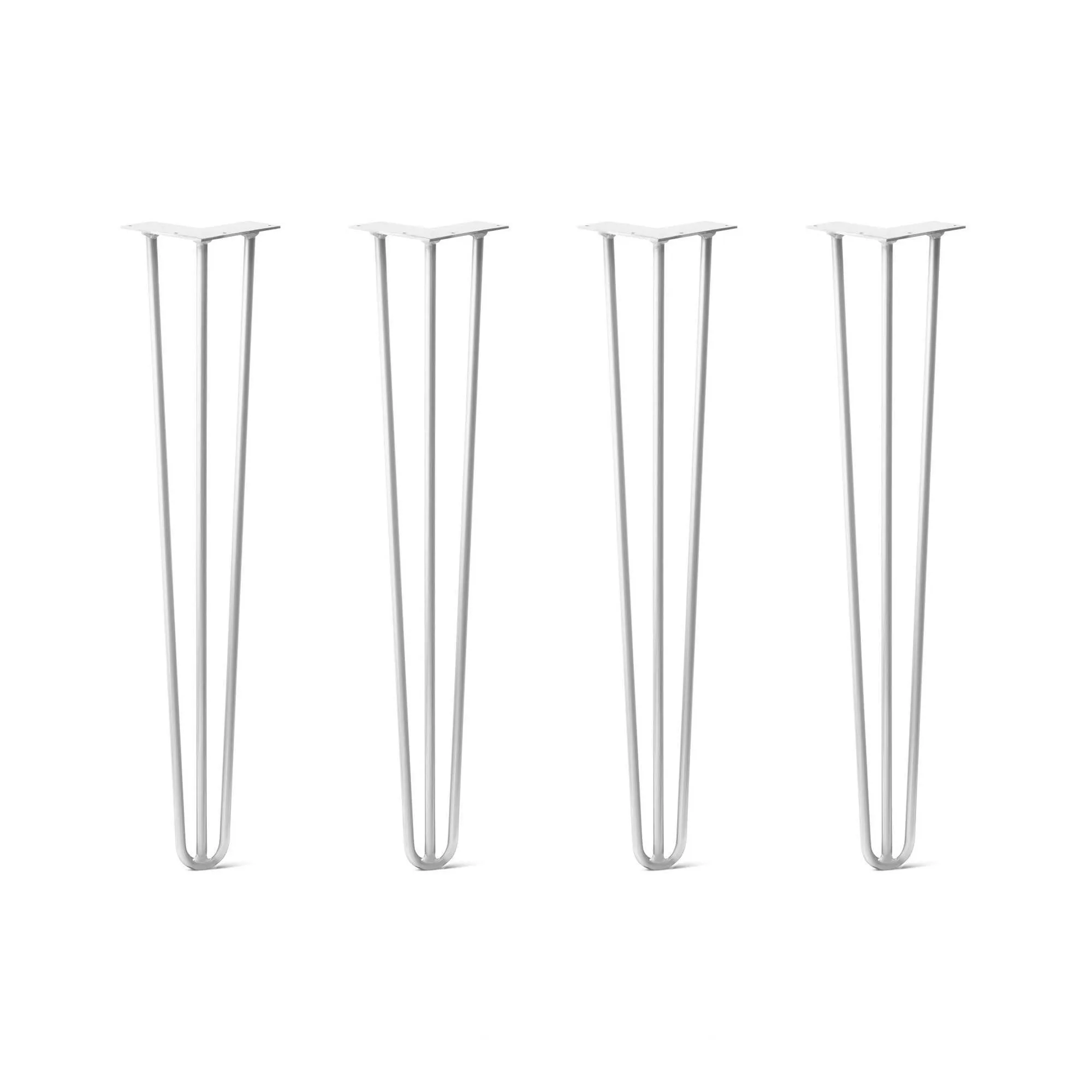 Hairpin Legs Set of 4, 3-Rod Design - White Powder Coated Finish