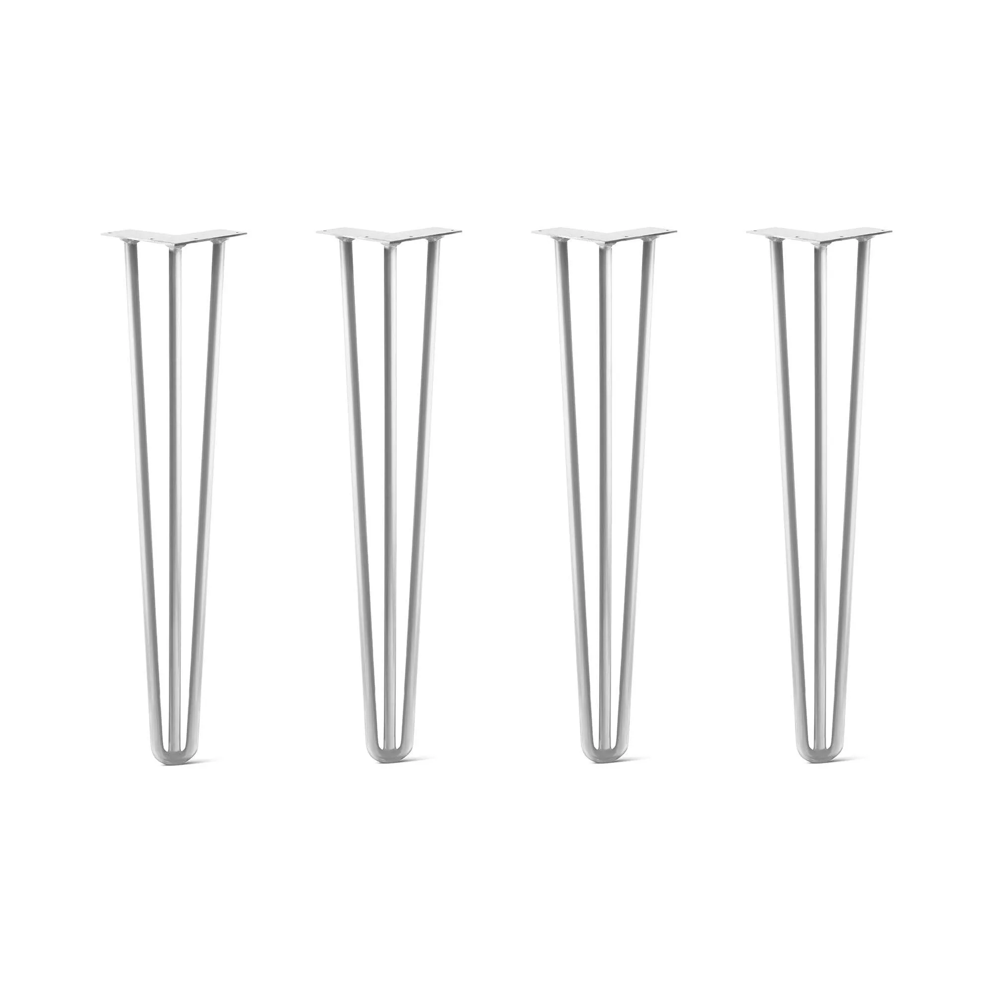 Hairpin Legs Set of 4, 3-Rod Design - White Powder Coated Finish