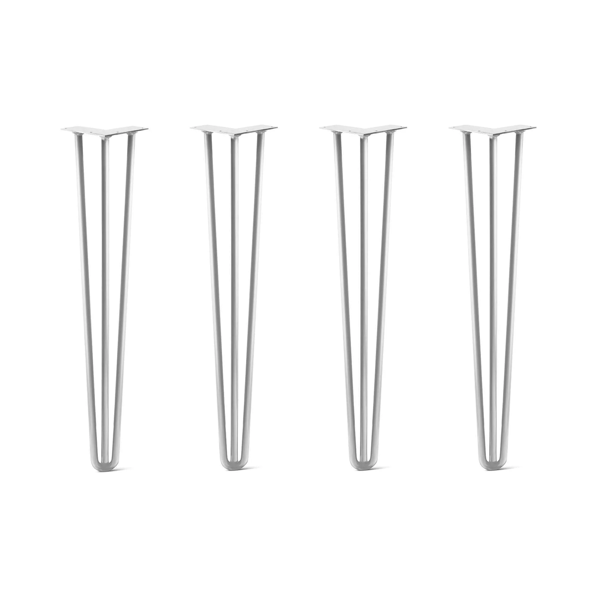 Hairpin Legs Set of 4, 3-Rod Design - White Powder Coated Finish